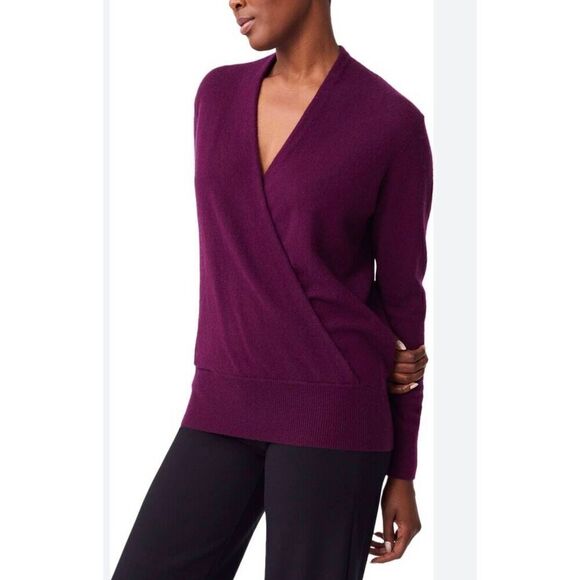 J.Mclaughlin Bennie Purple Wine Cashmere Sweater Size XS - Picture 2 of 7